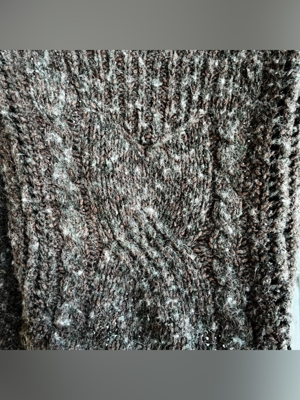 Free People Forest Sweater Chunky Boho Wool/Alpaca Size L Cable Knit Oversized - Picture 4 of 9